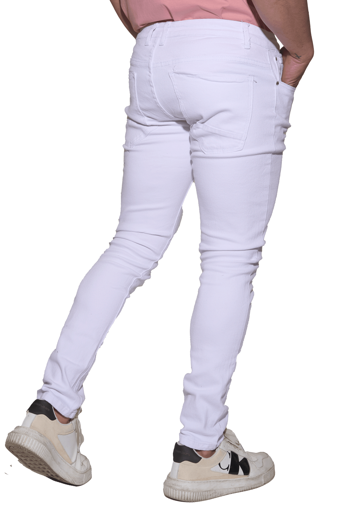 -PANTALÓN VAQUERO BR WHITE (Pantalón Vaquero Blanco Skinny para Hombre)