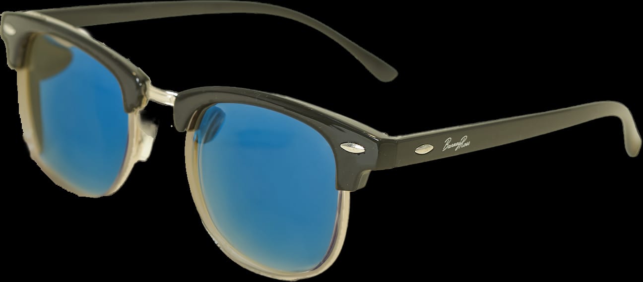 GAFAS DE SOL BR  RETRO BLUE (Gafas de Sol Clásicas – Cristal Azul con Bisagra de Metal y Protección UV400)