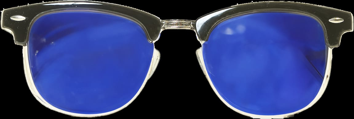 GAFAS DE SOL BR  RETRO BLUE (Gafas de Sol Clásicas – Cristal Azul con Bisagra de Metal y Protección UV400)
