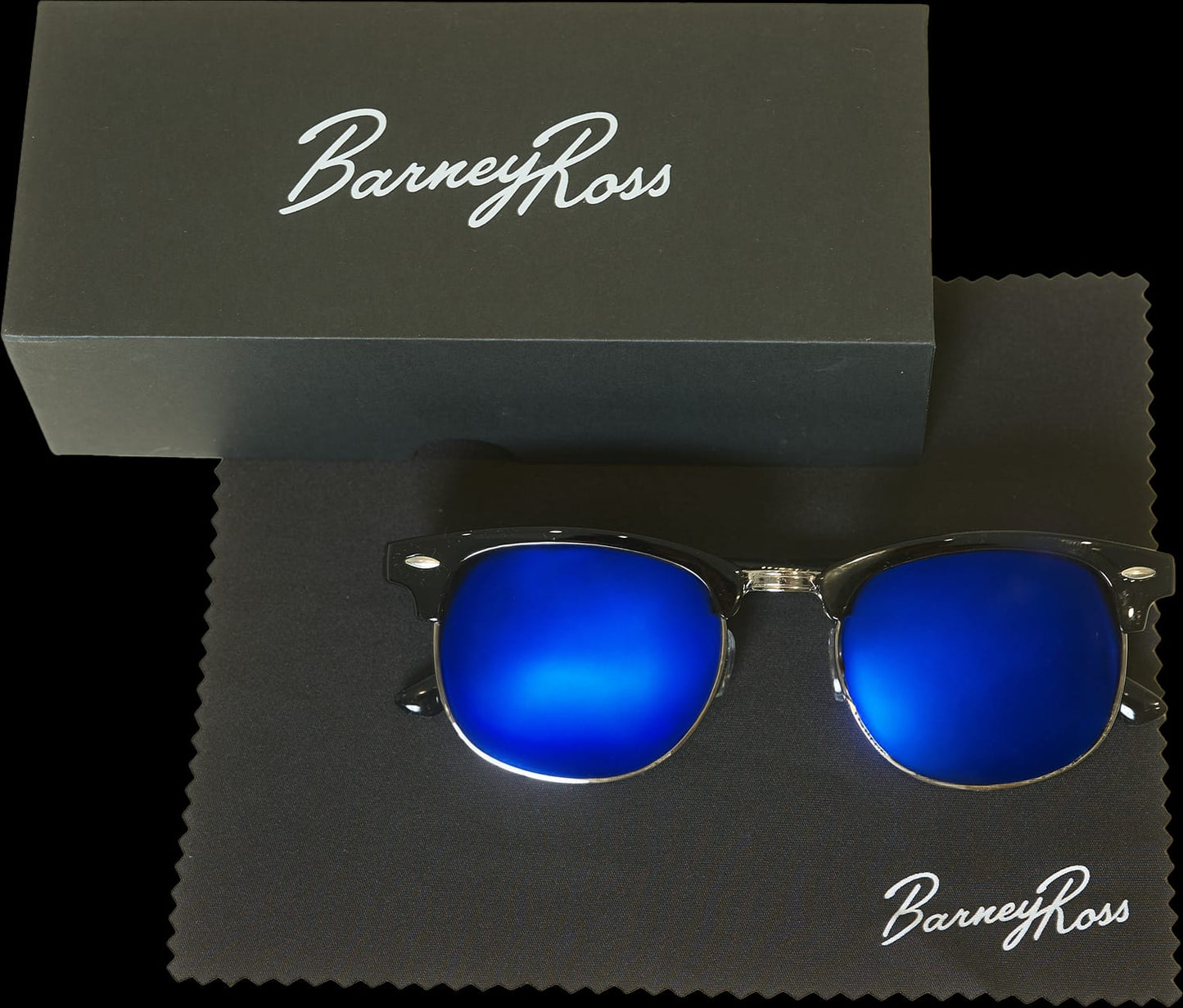 GAFAS DE SOL BR  RETRO BLUE (Gafas de Sol Clásicas – Cristal Azul con Bisagra de Metal y Protección UV400)