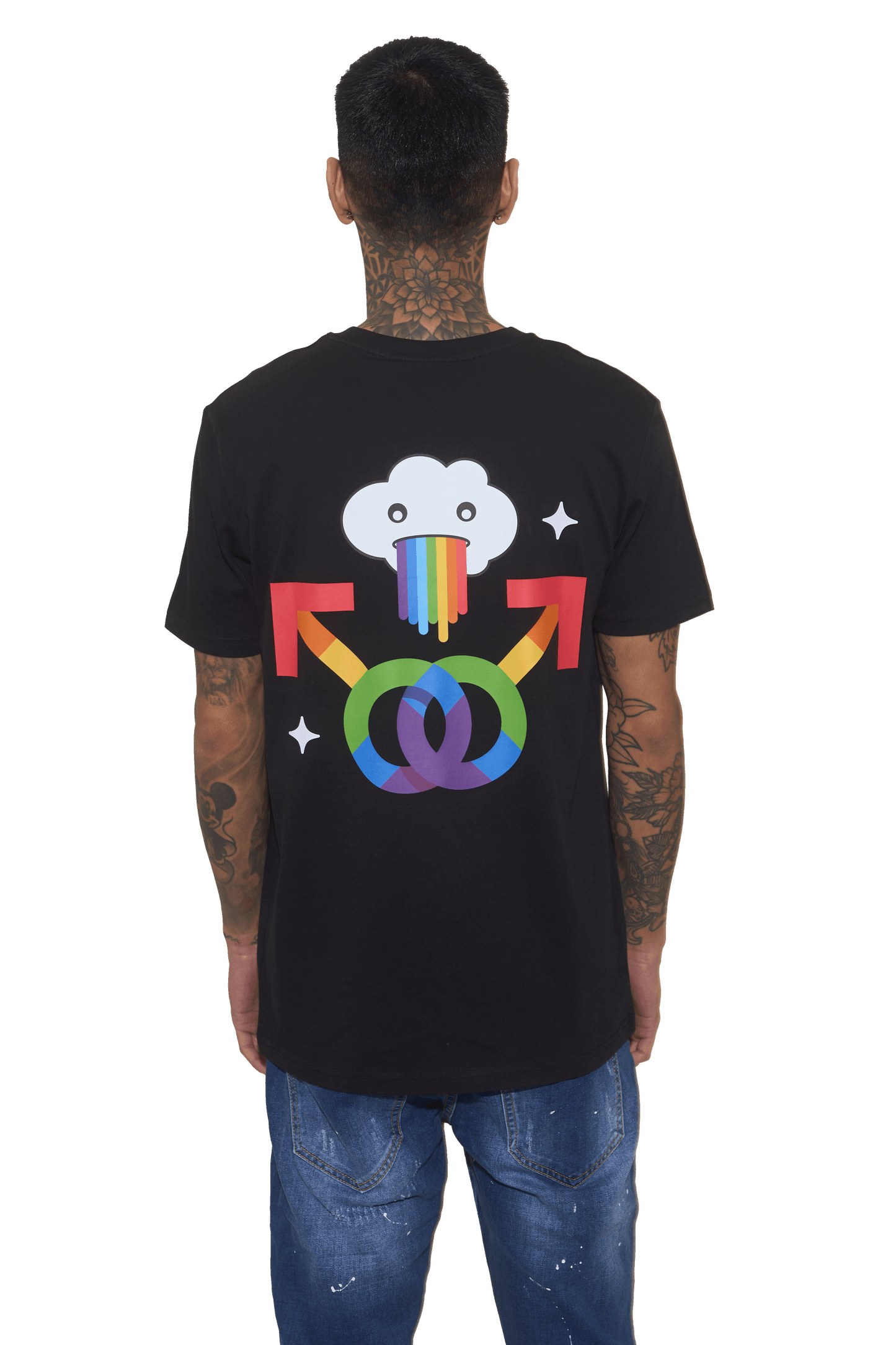 CAMISETA BR BLACK RAINBOW (Camiseta Negra de Algodón Orgánico – Estilo y Actitud)