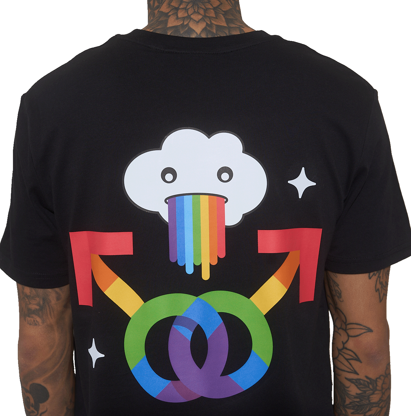 CAMISETA BR BLACK RAINBOW (Camiseta Negra de Algodón Orgánico – Estilo y Actitud)