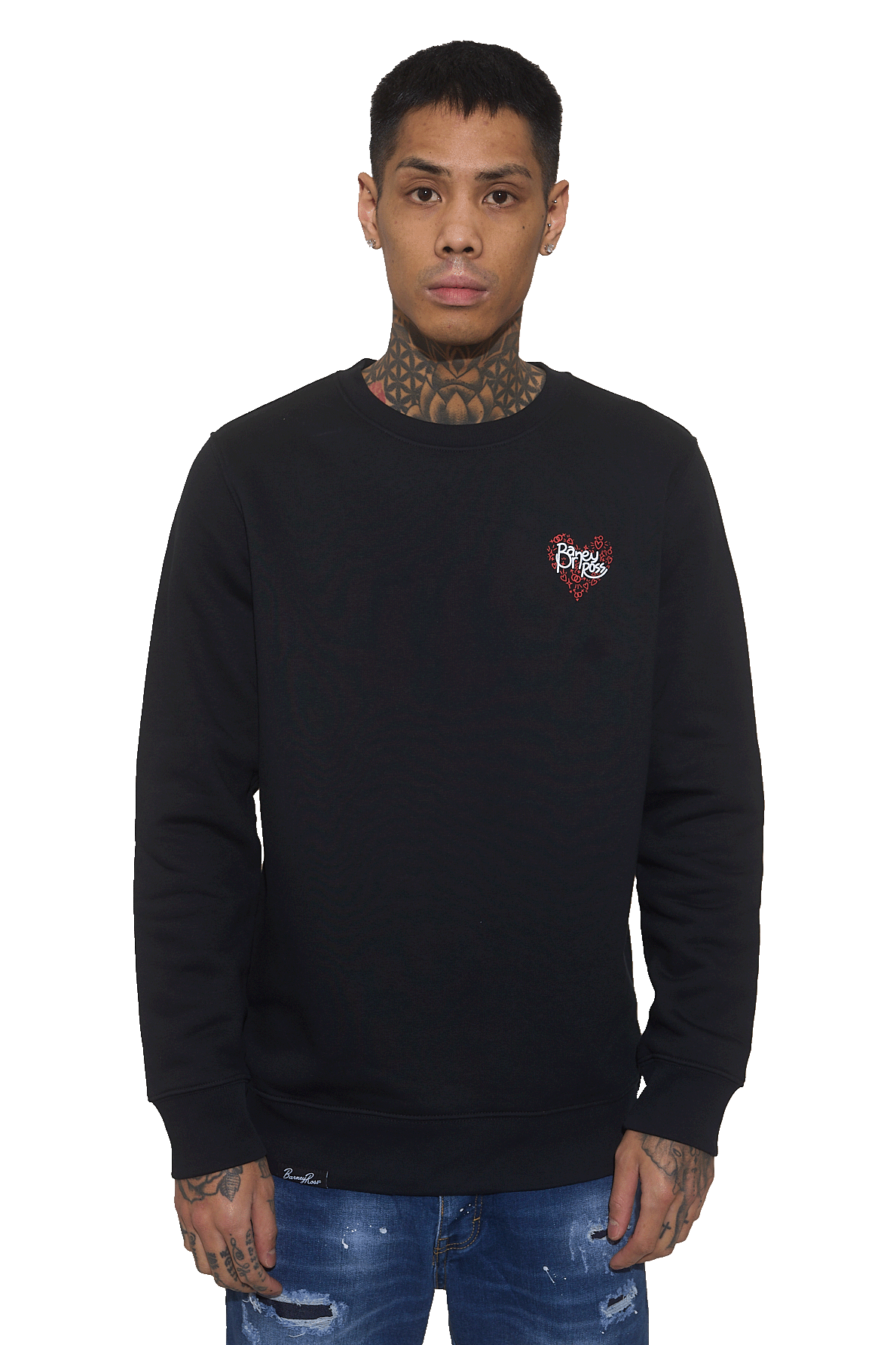 SUDADERA BR BLACK HEART (Sudadera Premium de Corte Regular – Algodón Orgánico & Poliéster Reciclado)