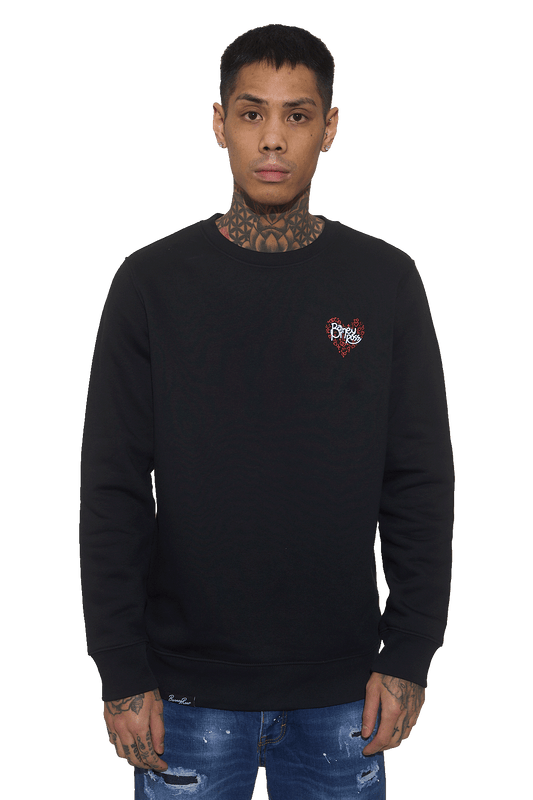 SUDADERA BR BLACK HEART (Sudadera Premium de Corte Regular – Algodón Orgánico & Poliéster Reciclado)