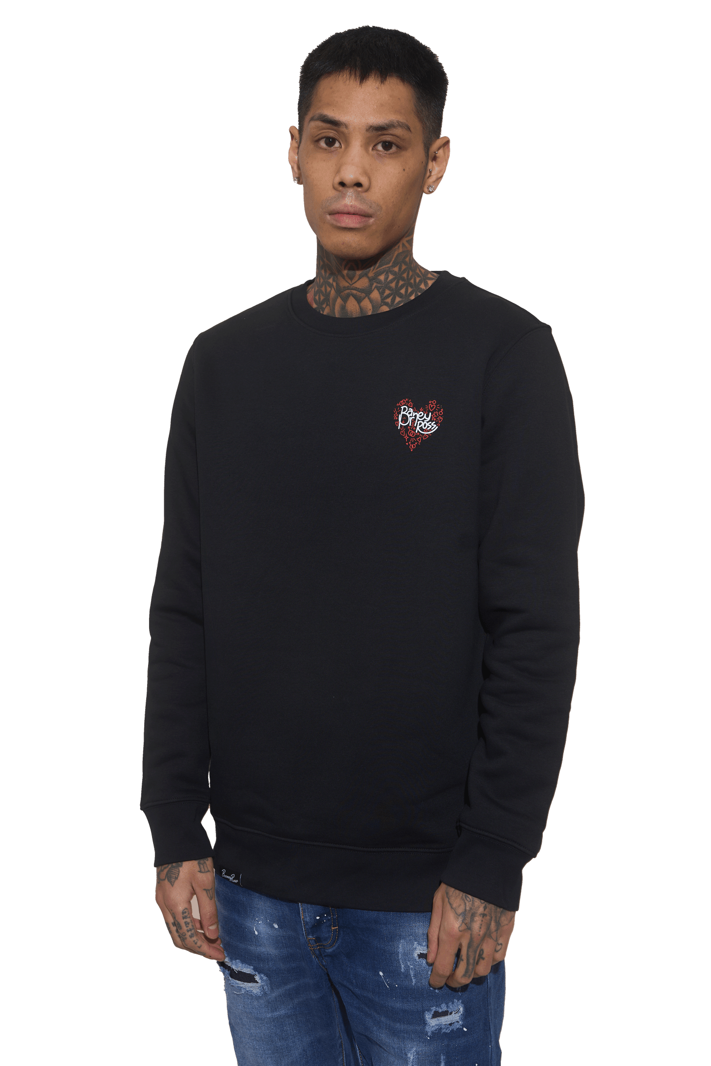 SUDADERA BR BLACK HEART (Sudadera Premium de Corte Regular – Algodón Orgánico & Poliéster Reciclado)