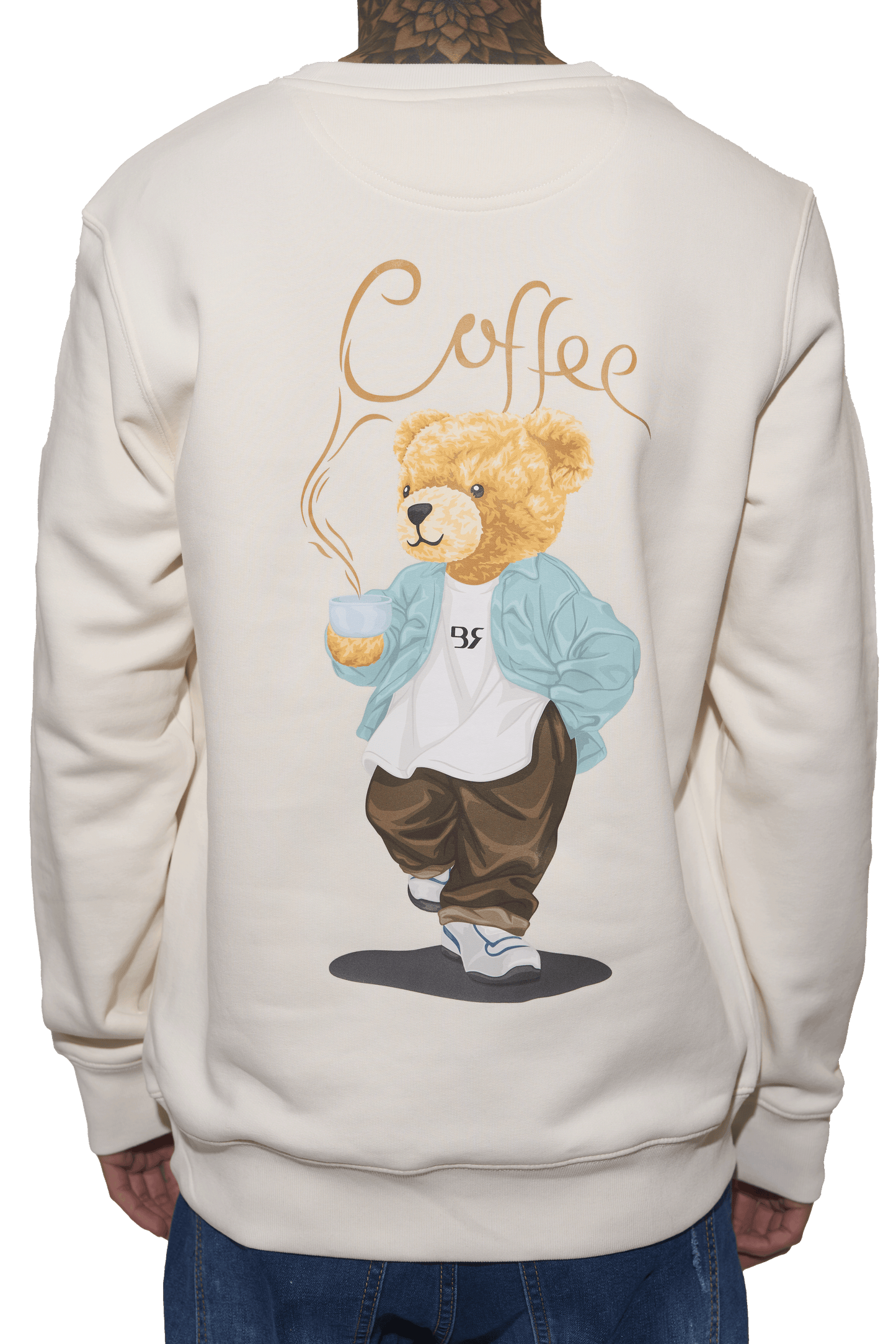 SUDADERA BR IVORI COFFE (Sudadera de Corte Regular en Algodón Orgánico y Poliéster Reciclado – 350 g/m²)