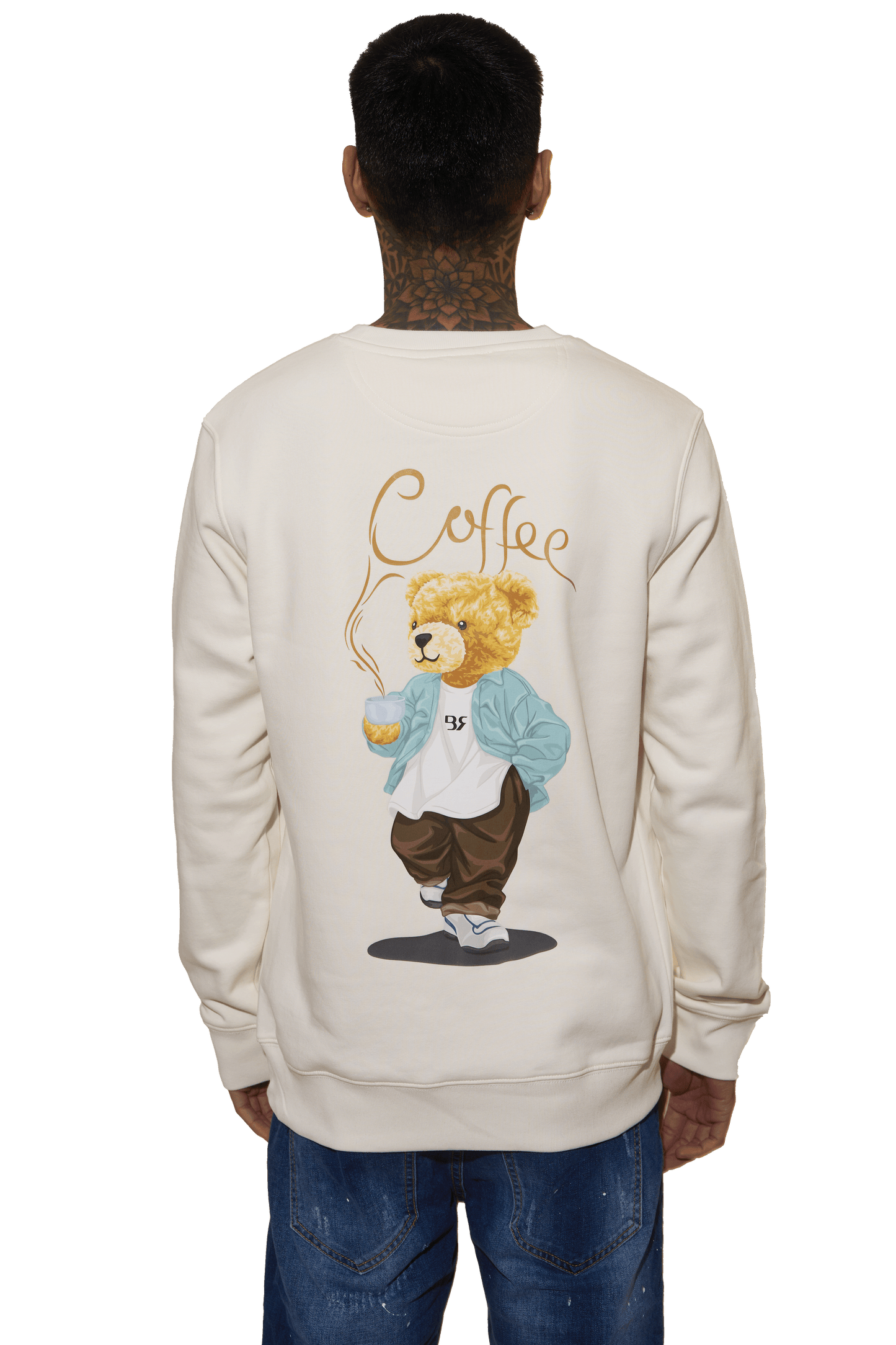 SUDADERA BR IVORI COFFE (Sudadera de Corte Regular en Algodón Orgánico y Poliéster Reciclado – 350 g/m²)