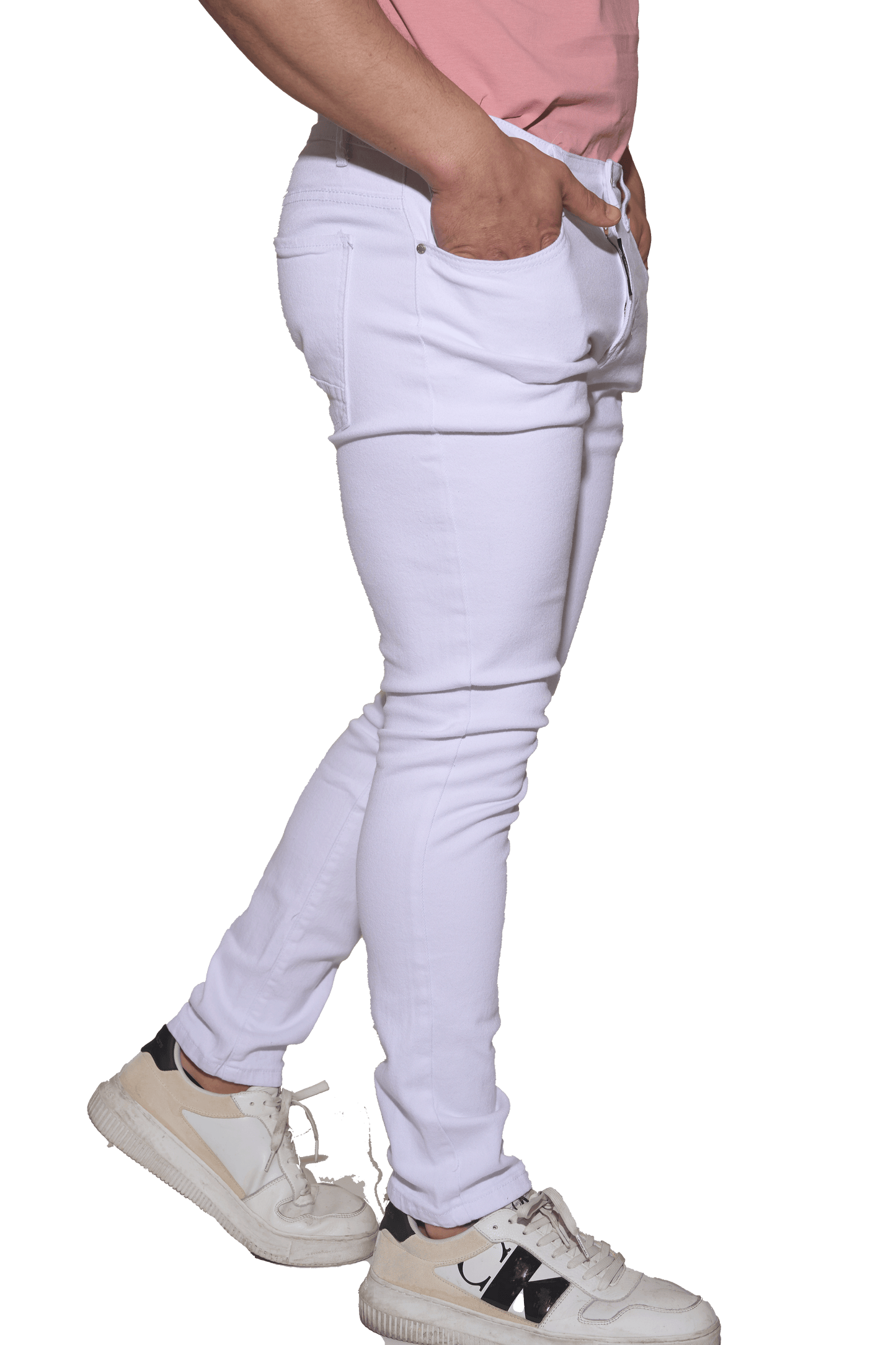 -PANTALÓN VAQUERO BR WHITE (Pantalón Vaquero Blanco Skinny para Hombre)